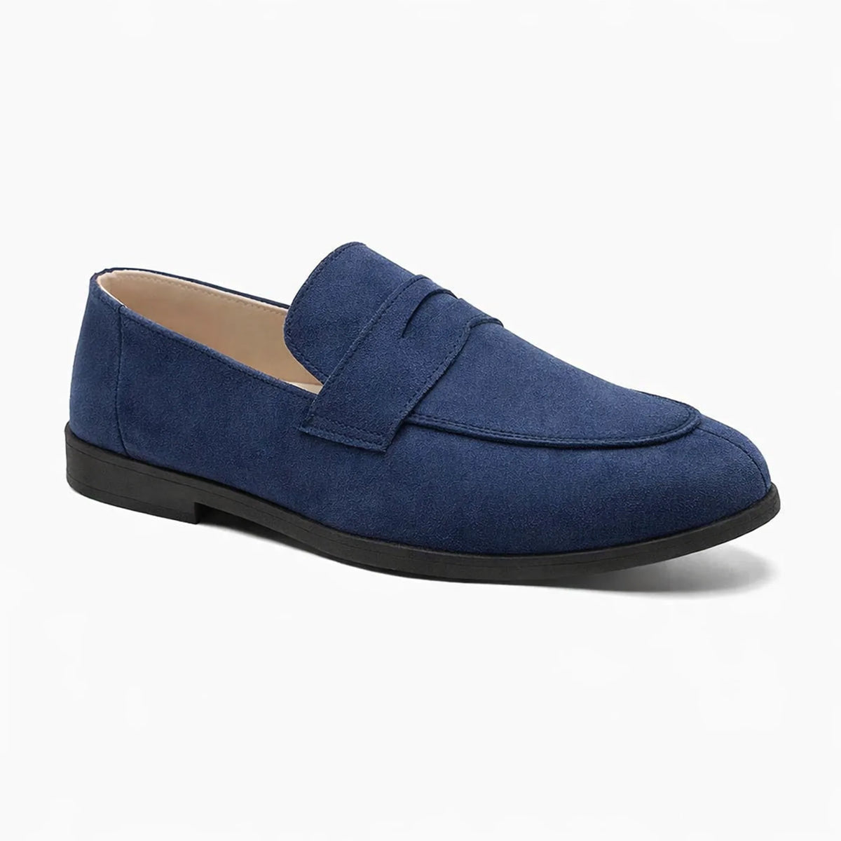 mocassin à bride présenté seul en coloris bleu