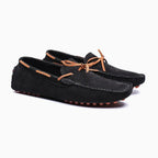 mocassin à lacet homme noir présenté seul sur fond blanc