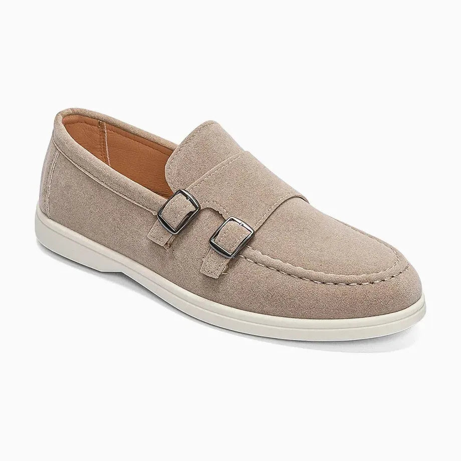 mocassin double boucle présenté seul, coloris beige clair