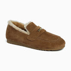 Mocassin hiver femme marron présenté seul sur fond uni