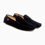 mocassin homme couleur en noir sur fond uni clair